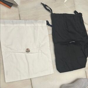 Moncler White Dust Bags and dolce Gabbana black dust bag medium size